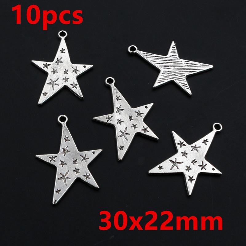 10-50pcs Alloy Metal Star Charms Pendant for Necklace Bracelet Earrings DIY Jewelry Making Accessories Findings Crafts