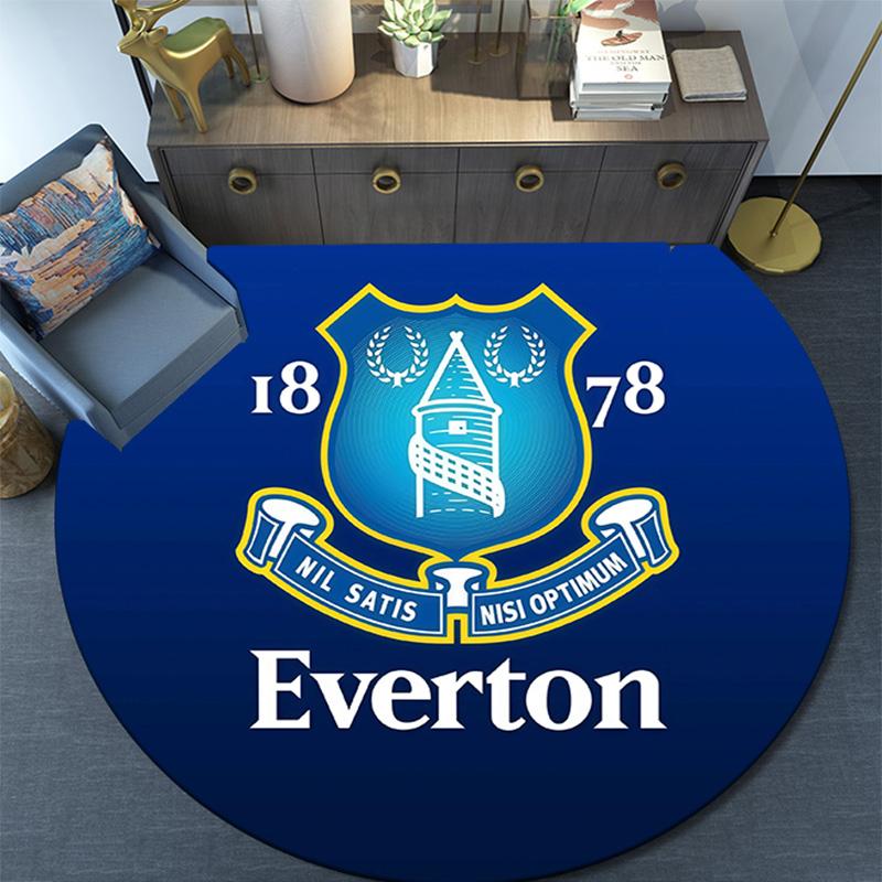 Everton FC Round Area Rug,Carpet Rug for Living Room Bedroom Sofa Playroom Decor,Non-slip Floor Mat