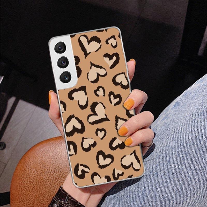 Leopard Print Phone Case For Samsung Galaxy S24 S25 Edge S26 Ultra S23 S22 S21 Plus S20 FE + Personalized Print Cover Galaxy S24