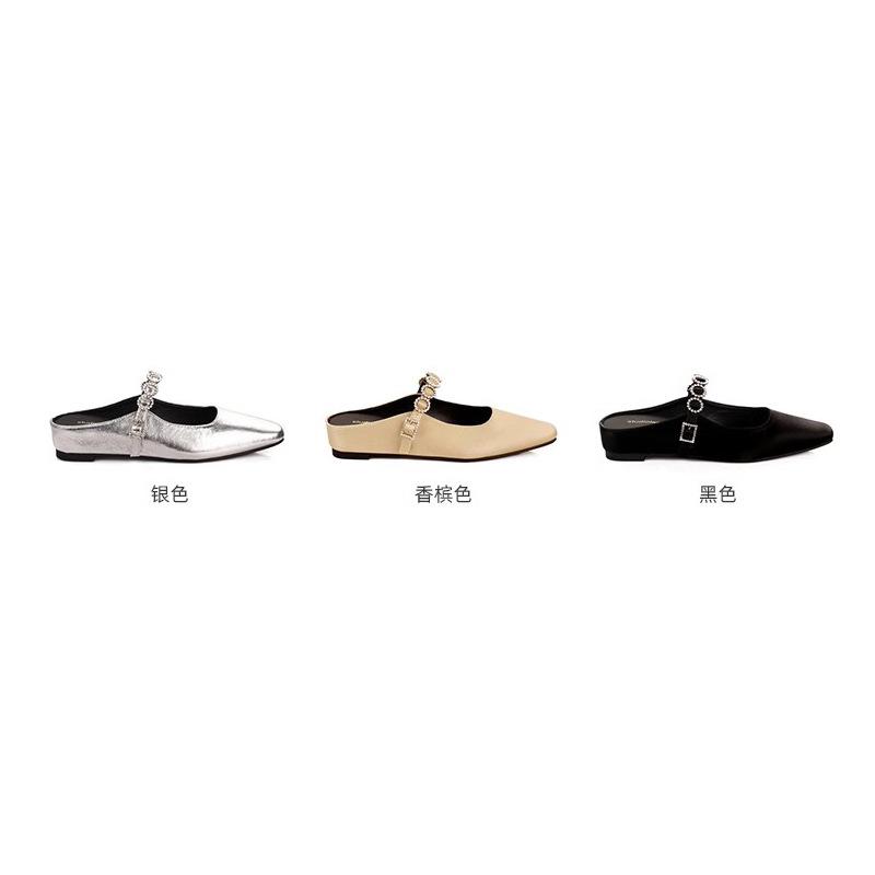 Grape Mother Summer New 4cm Inner Height Increase Square Head Word with Shallow Mouth Versatile Muller Half Slippers Women