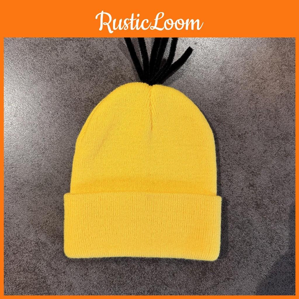 Cartoon Minions Warm Knit Hat With Acrylic Fabric For Street And Cosplay Events