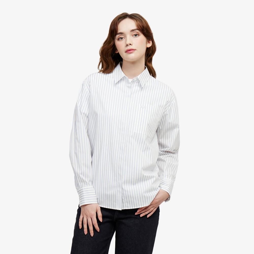 [lacoste] Women s Relaxed Fit Stripe Poplin Shirt CF679E-56G70V 34