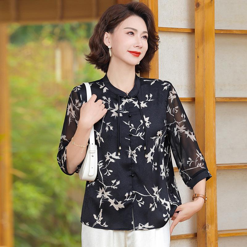 

Women s Long-Sleeve Floral Jacket - Spring/Autumn Collection 3XL (suggested 120-135 jin)