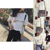 Fashion Women Girl Korean Summer Heart Print Casual T-shirt With Short Sleeves