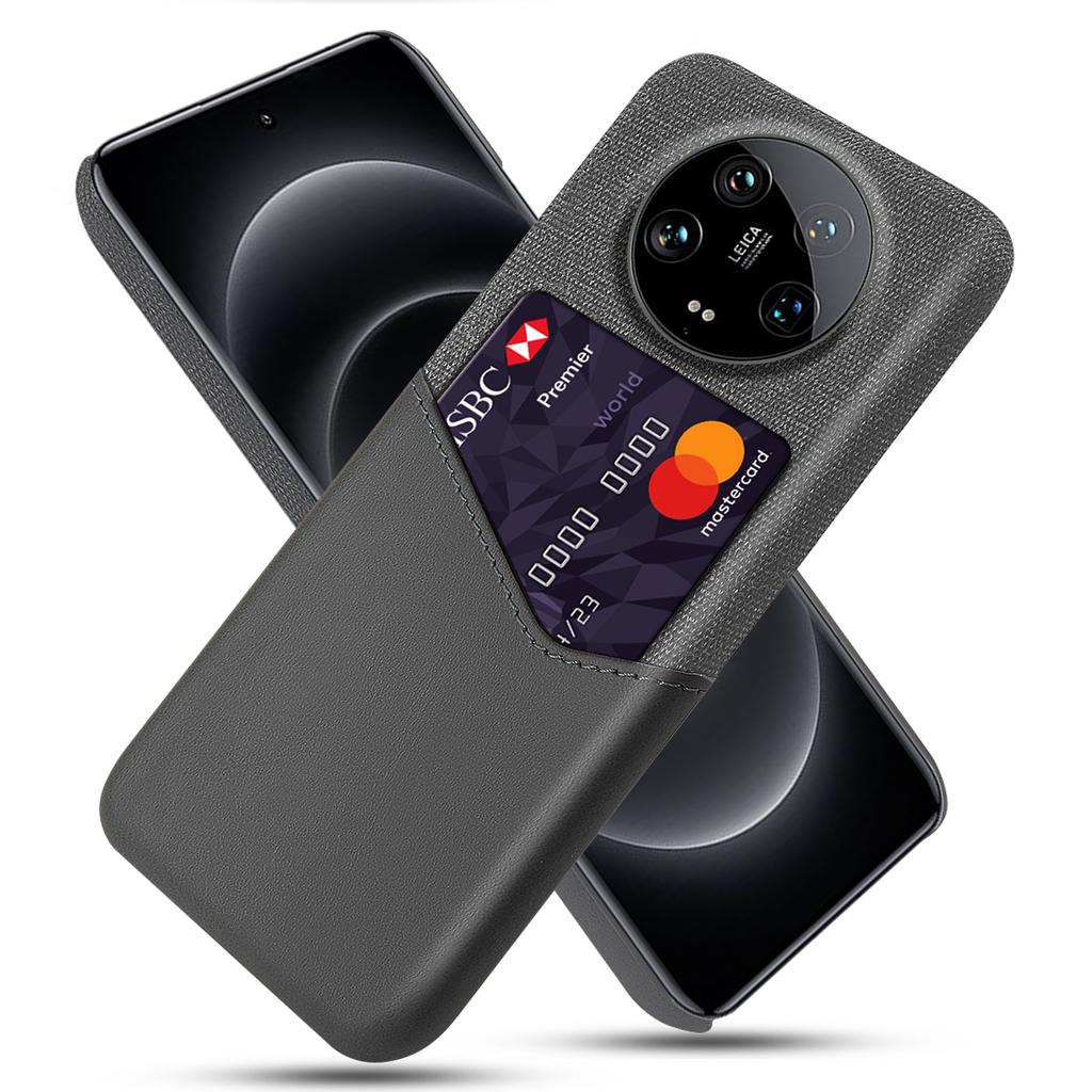 For Xiaomi 14 Ultra Phone Case Card Holder PU Leather+PC Drop-resistant Phone Shell