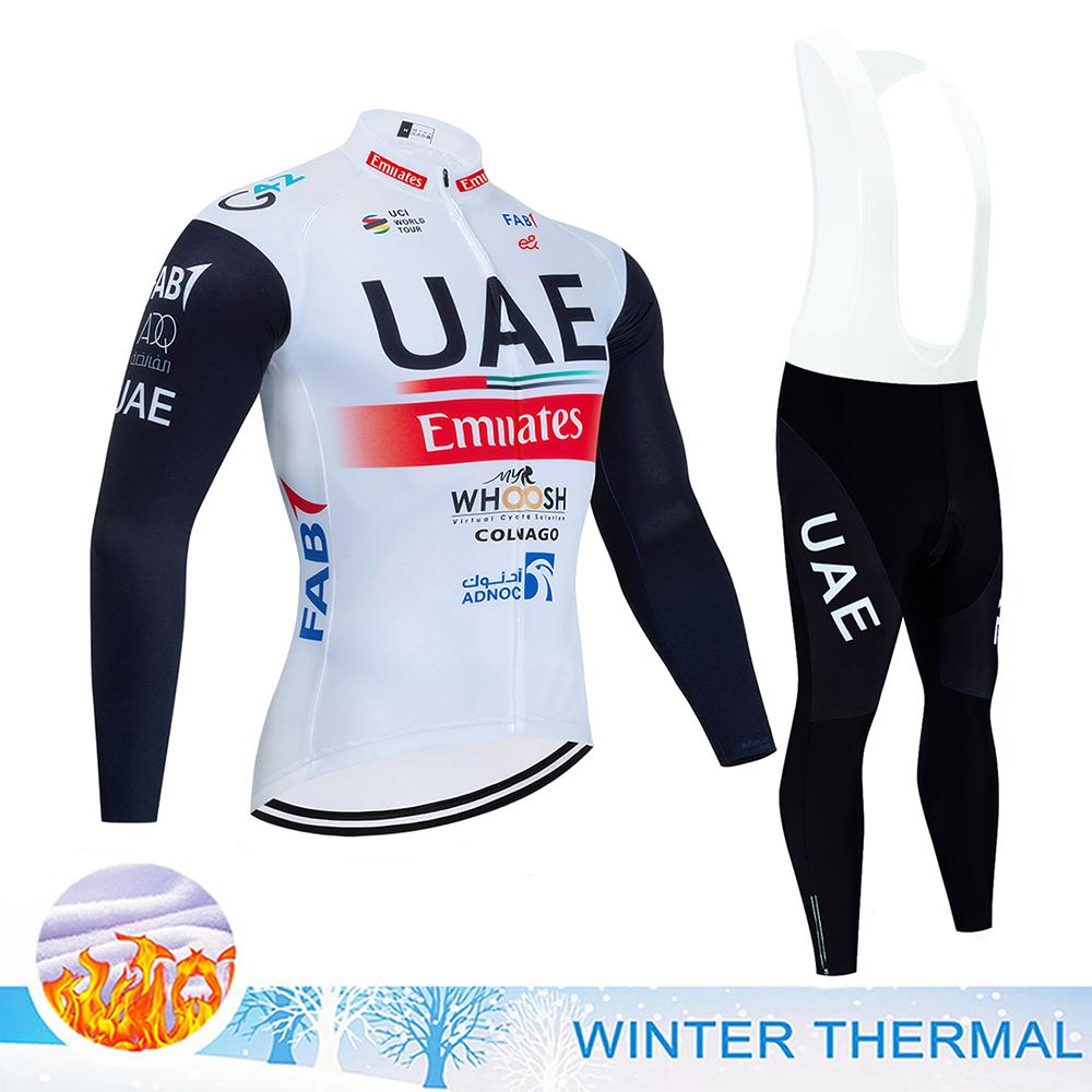 2026 UAE Cycling Clothing Man Winter Thermal Fleece Cycling Jersey Man Men's Bicycles Road Bike Jerseys Cycle Jersey Set Sport Suit