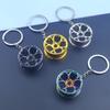 Laser Logo Metal Wheel Keychain - Gold, Silver, Black, Colorful Wheel Pendant Small Gift for Car Lovers