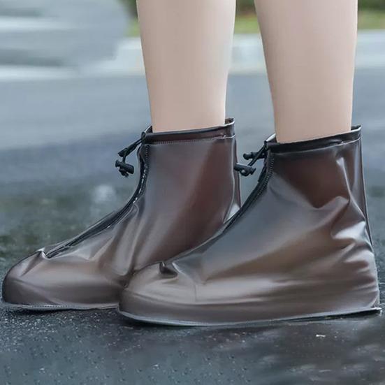 Reusable Waterproof Shoe Covers Non Slip Rain Shoe Covers Zippered Shoe Protectors with Drawstring for Men Women Outdoor