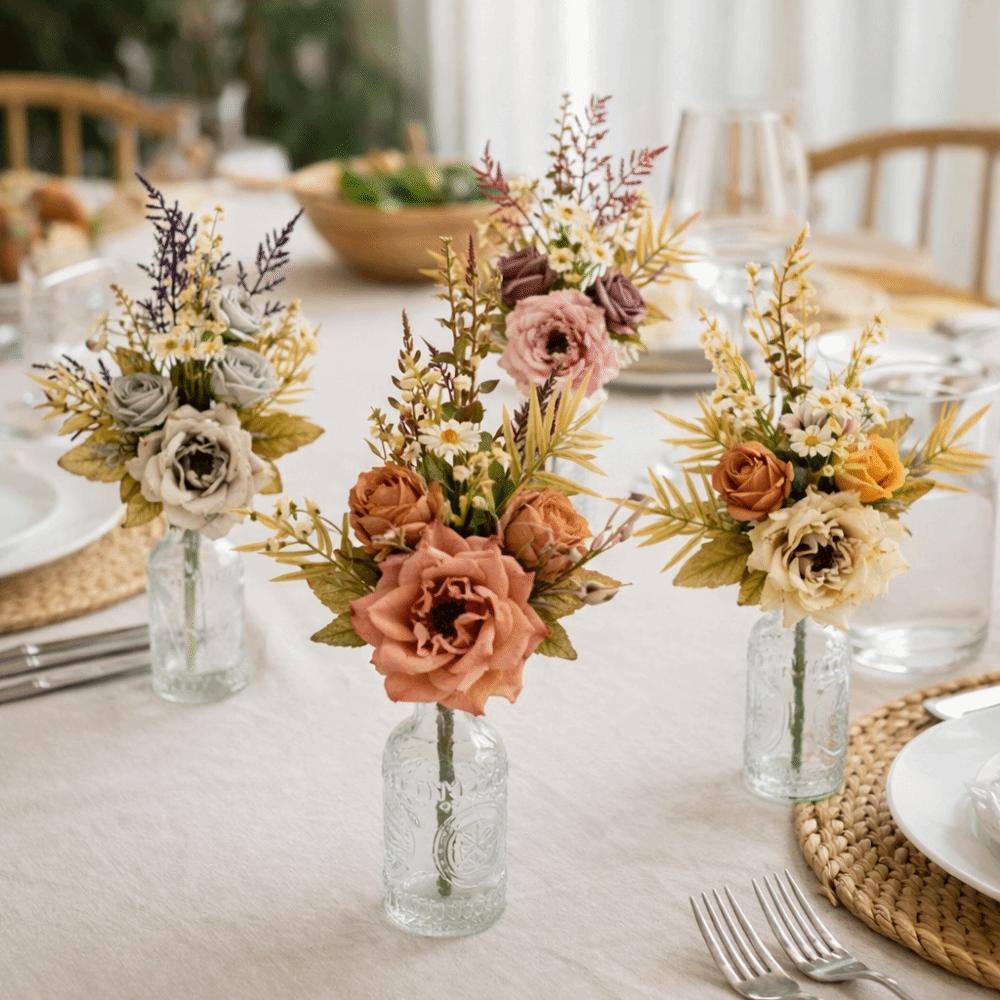 Lifelike Fake Floral Bouquet Handmade Simulation Rose Flower  bridal bouquet