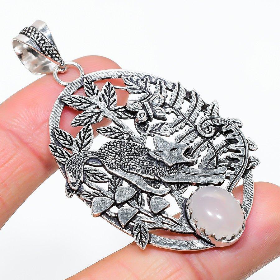 

Rose Quartz Gemstone Handmade Ethnic Jewelry Pendant 2.60 SR-8995