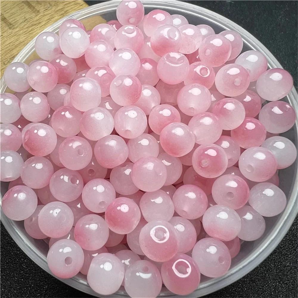 50 Pcs 8mm New Glass Beads Beautiful Multicolor Exquisite Beads Handmade Diy Necklace Jewelry Handmade Beads Accessories Girl