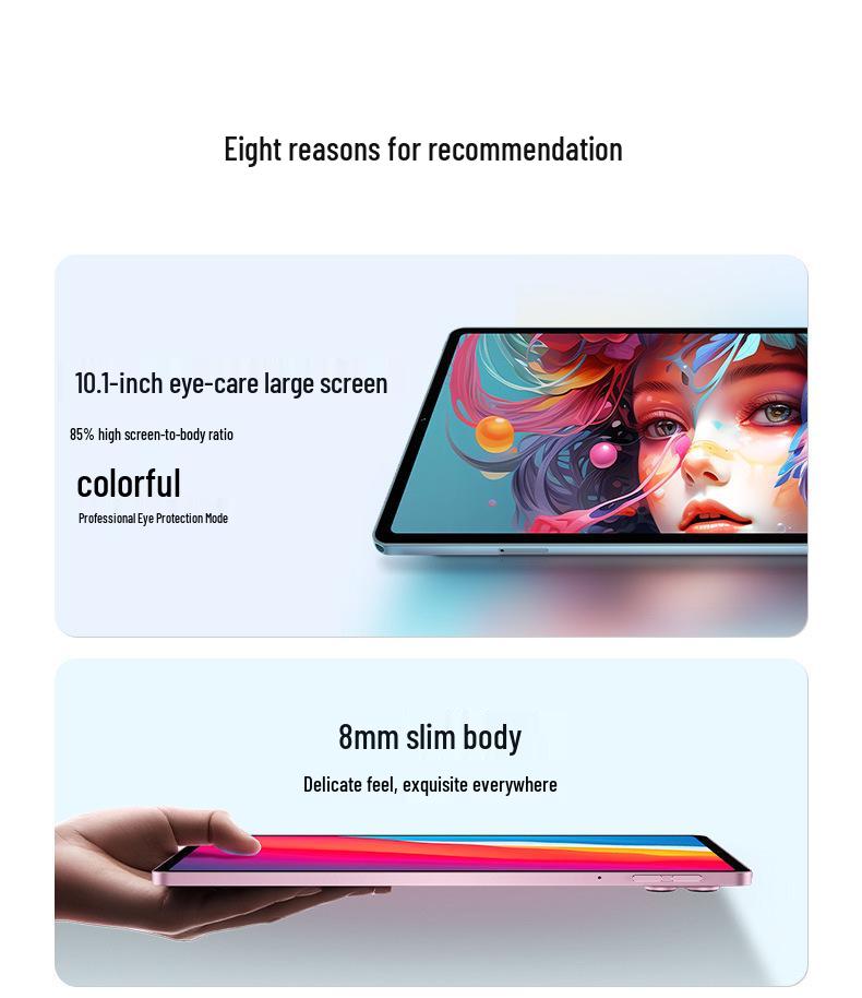 5G HD Full Screen Eye Protection Tablet for Students and Gaming