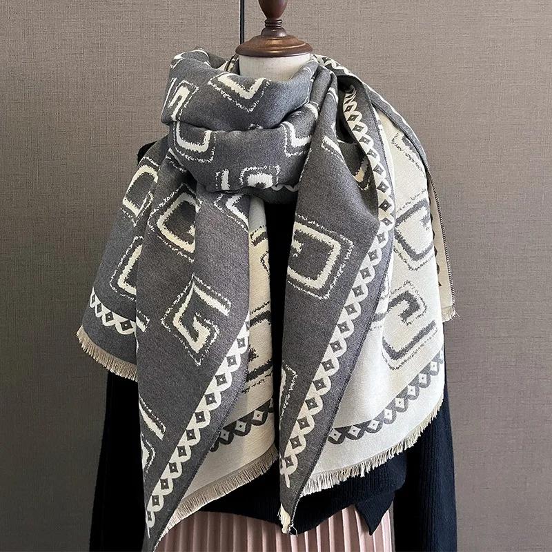 Nový Zimný Hrejivý Kašmírový Šál Dámsky Šál Pashmina Hrubý Šál Deka Bufanda Cestovný Šál Dámsky Vzorovaný Šál