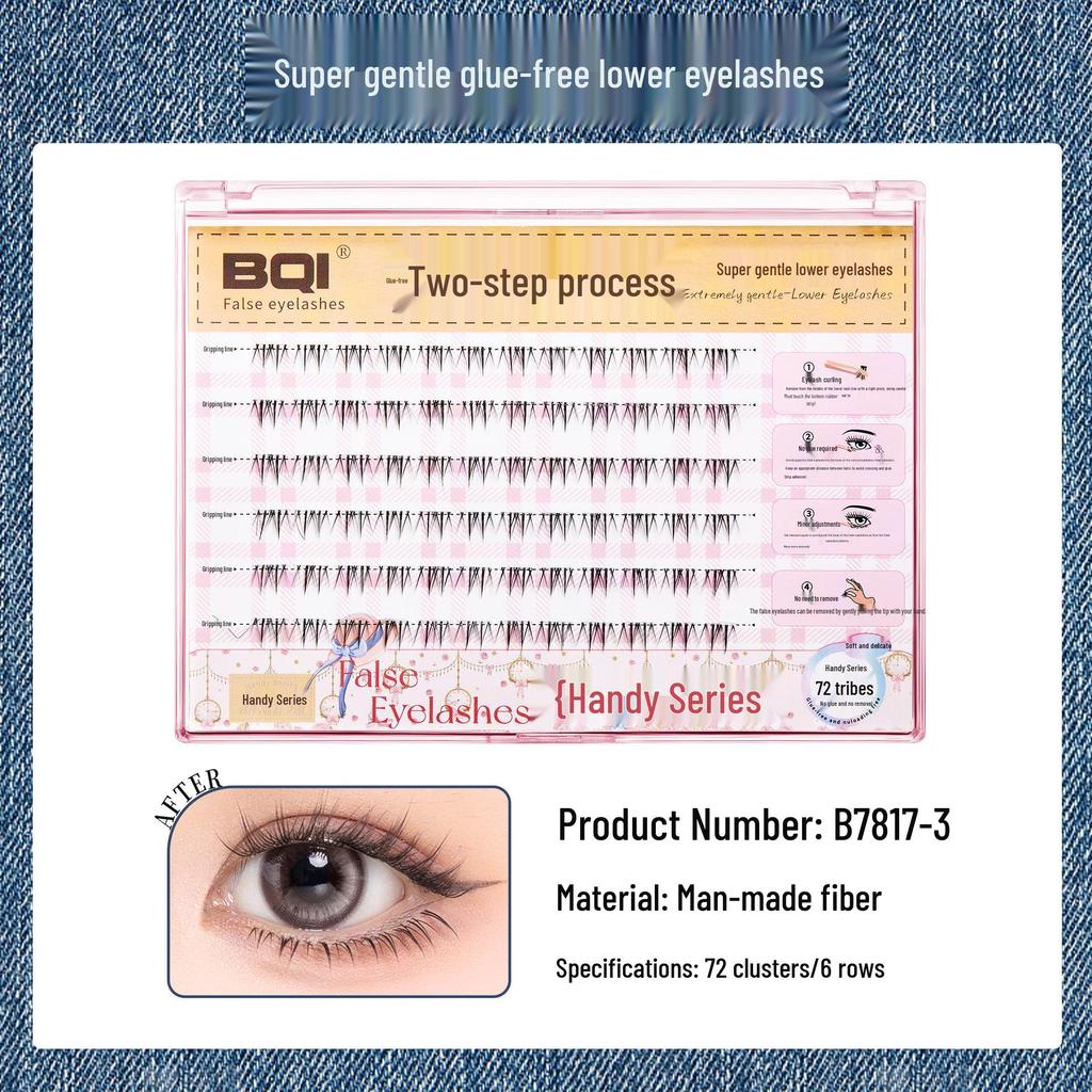 Eyelash Book: Adhesive-Free False Eyelashes - 10 Rows of Individual Upper & Lower Clusters for Beauty Makeup