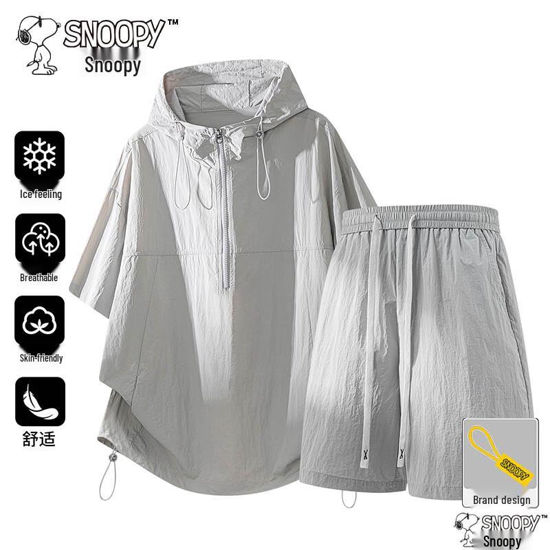 Snoopy Men s Summer Hooded Top & Shorts Set 2XL