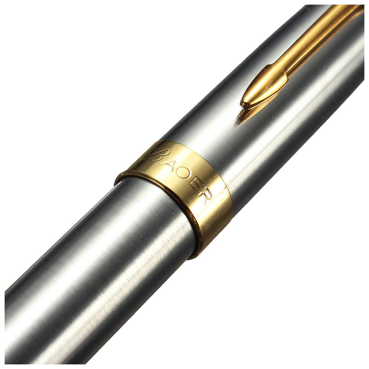 BAOER 388 Füllfederhalter – Edelstahl Mit Goldfarbenen Details, Feder M, Klassisches Design