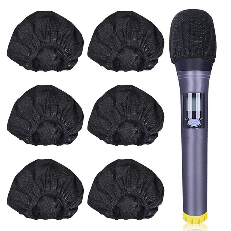 ABNR 120PCS Disposable Microphone Cover Non-Woven Microphone Cover Dust Cover Microphone Cover-Black Durable Easy Install Easy T