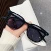 New Personality Square Frame Sunglasses Retro Yellow Men Fashion Frosted Small Frame Glasses Women Trend Two-tone Sunglasses