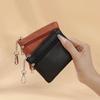 PU Leather Mini Coin Purse Double Layer Large Card Bag Handmade Zipper Wallet Car Key Case Short Lady Wallet Key Case