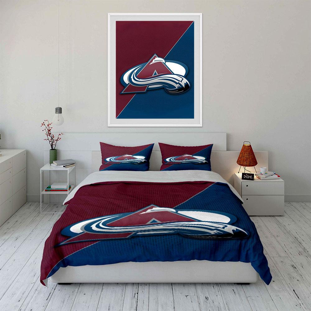 "Red 'A' Logo with Blue and White Swirl" Print Bedding Set Duvet Cover Pillowcases (1* Duvet Cover 2* Pillowcases Do Not Include Comforter)