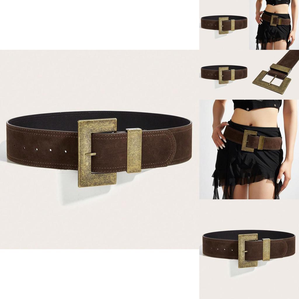 Style Rivet Leather Belt With Alloy Pin Buckle For Casual Outfits And Street Fashion