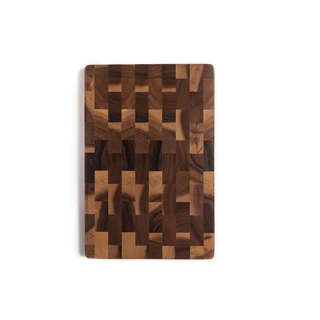 Wood Cutting Board, Wood Checkerboard, Geometric Spliced Kitchen Board, Household Chopping Board for & Veggies