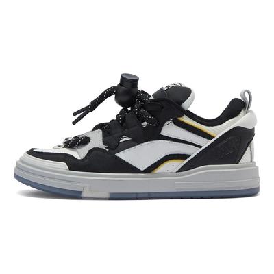Li Ning Swag Bequeme Weiche Elastische Rutschfeste Abriebfeste Low-Top Kürbisverschluss Low-Top Brot Skate Schuhe Damen Sneaker Schwarz AECT054-3