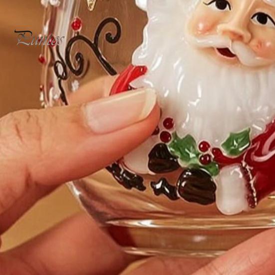 Cute Winter Beverage Cup Christmas Stemless Glass Cup, Santa Claus Decorative Drinking Glass, Holiday Party Souvenirs Transparent Water Mug