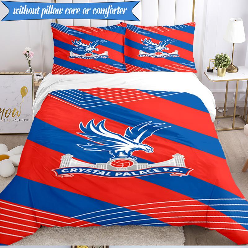 3PCS Crystal Fc Crest Printed Soft Bedding Set,Including 1pc Duvet Cover And 2pcs Pillowcases Perfect for Bedroom, Dormitory, Fan gift