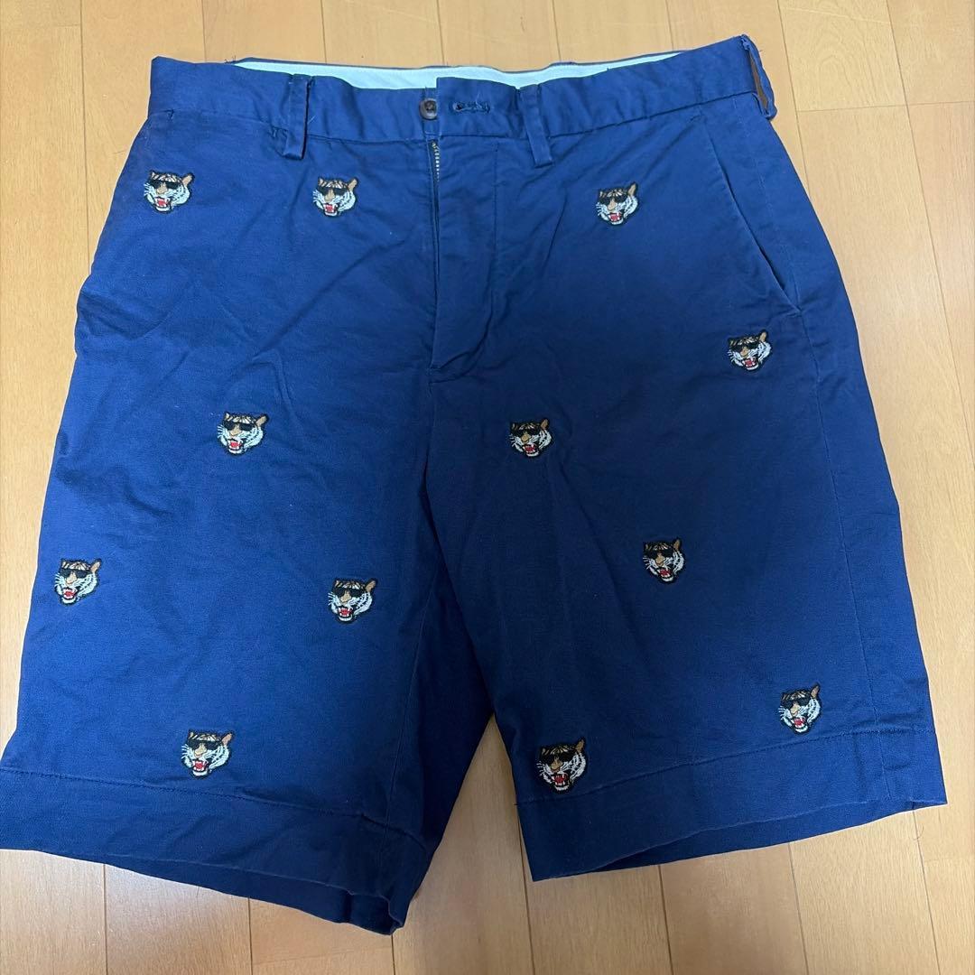 Used Polo Ralph Lauren Tiger Embroidery Shorts 28
