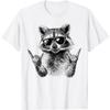 ObRenKi Funny Rocking Raccoon Meme Western Aesthetic Rock Music Vibe T-Shirt