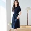 Srcr 16 Momme Silk Double Georgette Short-Sleeve Dress
