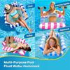 4-in-1 Water Hammock Recliner, Inflatable Floating Lounge for Pool Beach, Pool Party Air Mattress, Cooling Mesh Seat