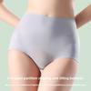 Plus Size Ladies Summer Thin Ice Silk Belly Lift Hip Breathable Antibacterial No Trace High Waist Briefs