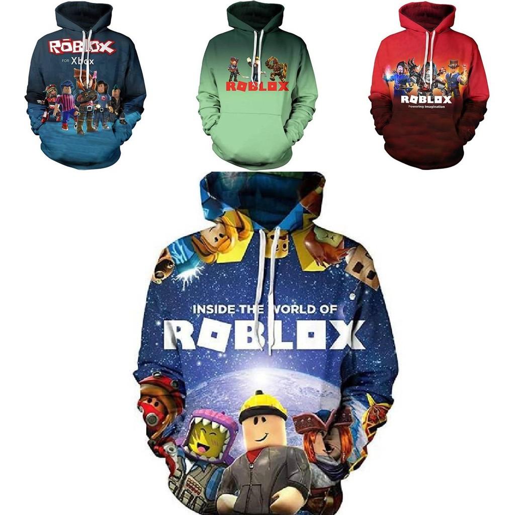 Trendy Roblox Youth Hooded Sweatshirt With Digital Print For Stylish Kids In Various Colors