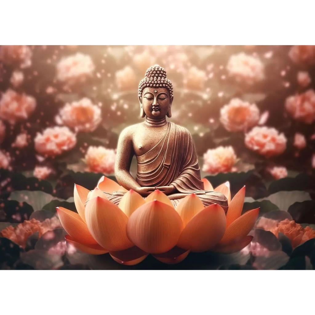 Zen Religion Meditation Buddhism Poster and Print Canvas Painting Wall Art Buddha In Nature Abstract Picture for Room Home Decor