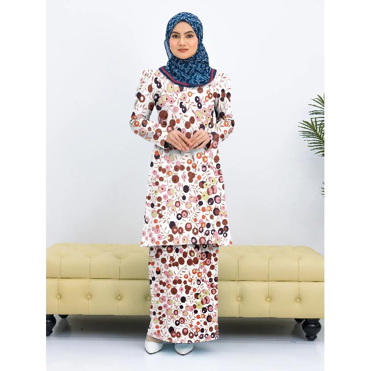 

Новинка Платье Курунг Рана с цветочным принтом Мусульманский костюм Удобный Дышащий Элегантный Лейла Кулон Женское платье 4XL оранжевый