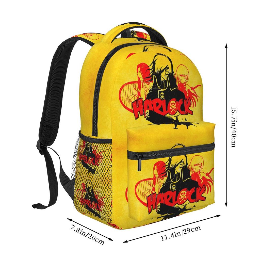 Space Pirate Captain Harlock Backpack Student Boys Girls BookBag Kids School Bag Computer Shoulder Bags for Men Women