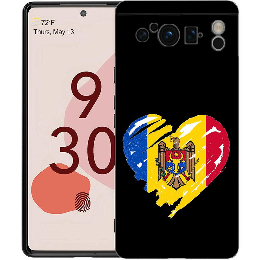 Für Google Pixel 10 Pro Handyhülle Pixel 9 Pro XL TPU Hülle Pixel 8 Pro 9A 8A 7A 7 6A 6 Pro Weiche Abdeckung Moldawische Flagge