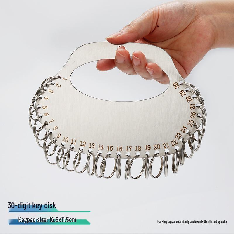 Stainless Steel Round Key Disk with Tag Ring for Key Management and Storage