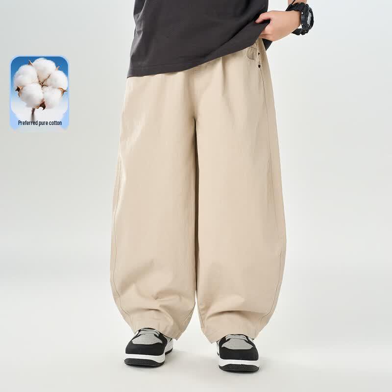 Montagut Boys  Summer Letter Embroidered Cotton Straight-Leg Pants 140