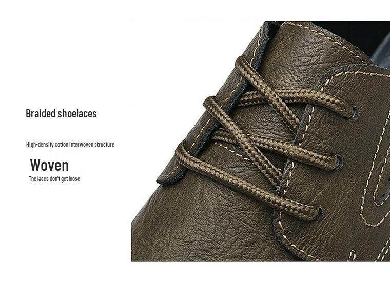 Herren-Arbeitsstiefel mit runder Spitze aus Leder - Outdoor-Halbschuhe zum Wandern & Freizeit für Frühling & Herbst