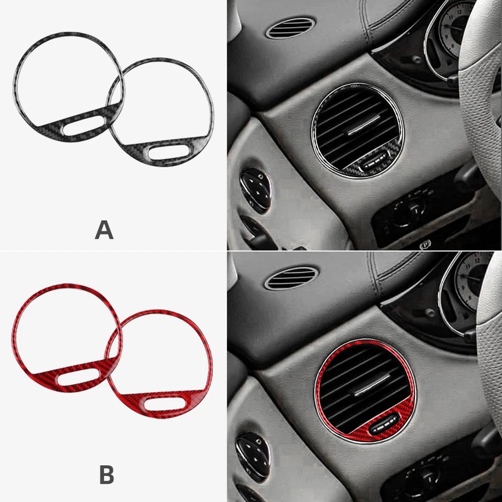 Real Soft Carbon Fiber For Mercedes CLS C219 2004-2010 Car Dashboard Central Control Air Vent Panel Trim Sticker Interior Parts
