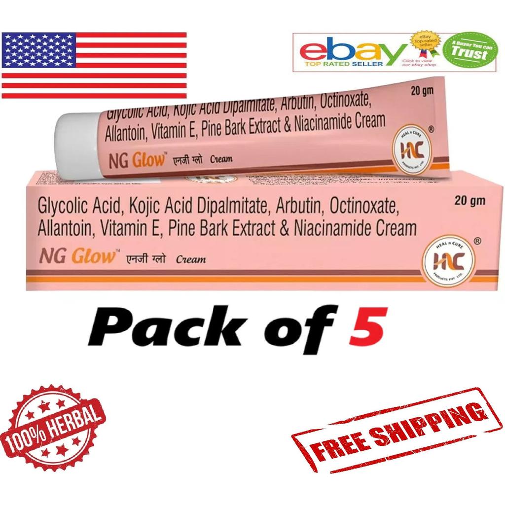 5 X Heal N Cure NG Glow Cream 20gm For Melasma, Pigmentation & Acne Scar