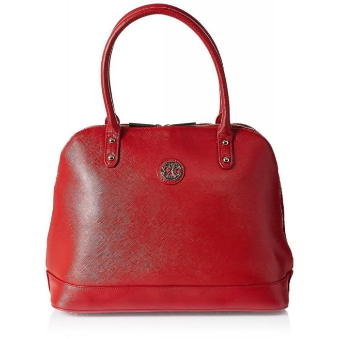 Sac bowling - Christian Lacroix - Eternity 12 - Rouge - Imitation cuir texturé - 2 anses
