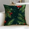 Classic Holiday Theme Christmas Cushion Cover Soft  EasyWash Pillow Case  Versatile for Couch Bed Travel and Office