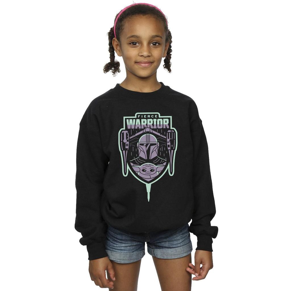 Star Wars Girls The Mandalorian Fierce Warrior Patch Sweatshirt