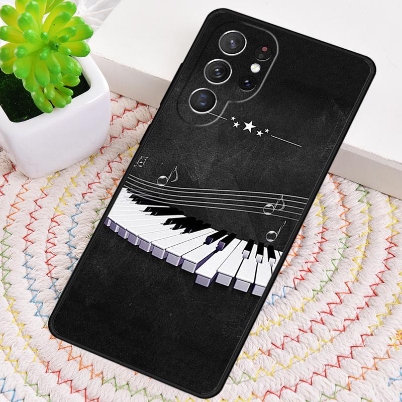 Music Piano Key Silicone Phone Case For Samsung Galaxy note 10 pro S26 S25 S24 S23 S22 S21 Plus S25Ultra Capa Cover