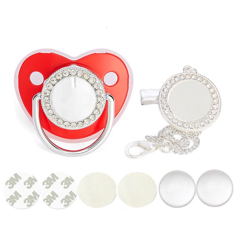 Silver Heat Transfer Rhinestone Baby Pacifier 2022