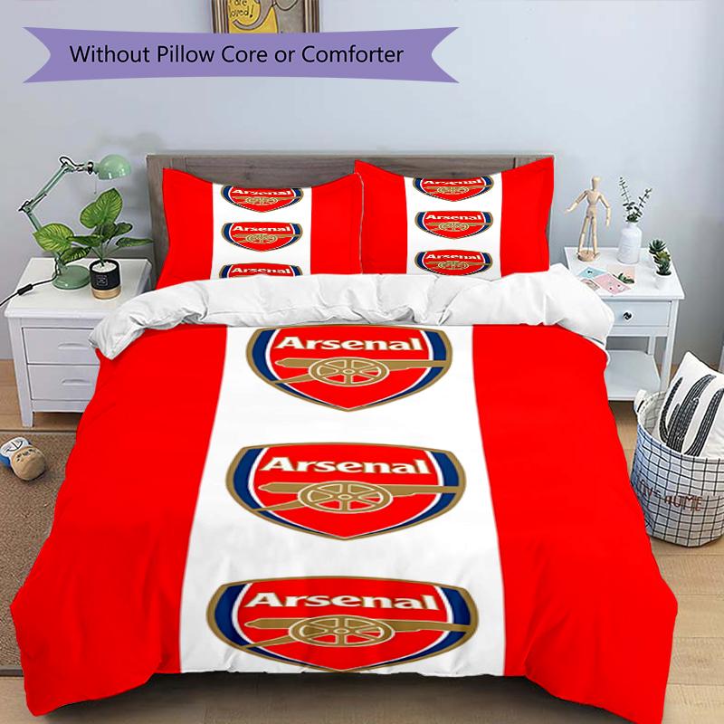 3-teiliges Bettbezug-Set (1 * Bettbezug + 2 * Kissenbezug, ohne Kern),Fußballmannschaft. C-Druck Bettwäsche-Set, Schlafzimmer-Dekoration, Ganzjahres, Geburtstagsgeschenk